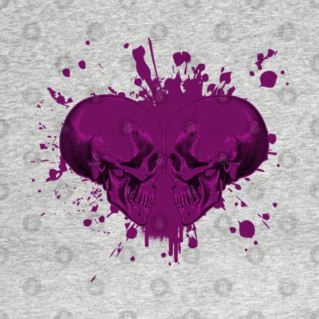 Heart Skulls Splatter by Sassee Designs